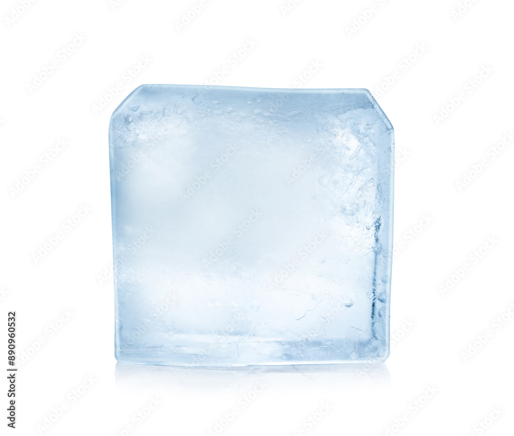 Crystal clear ice cube isolated on white Crystal clear ice cube isolated on white