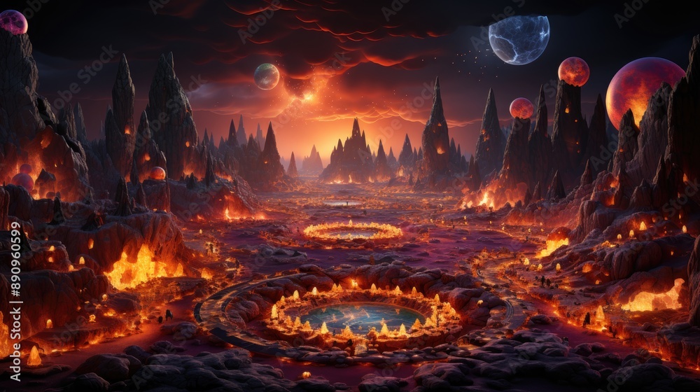 2 dimensional artwork depicting expansive cosmic environment with celestial bodies and imaginative science fiction settings 2 dimensional artwork depicting expansive cosmic environment with celestial bodies and imaginative science fiction settings