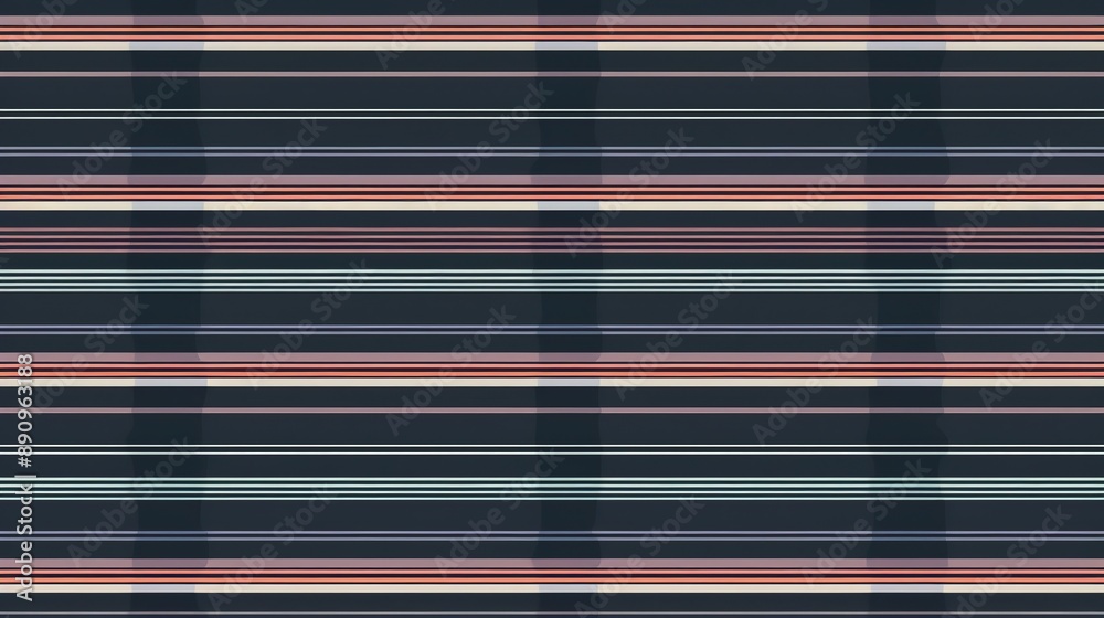 Seamless Fabric Pattern with Horizontal Lines of Varying Weights in Dark, Modern Fashion Style