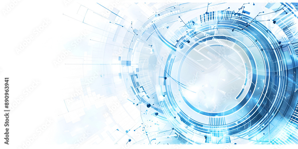 Futuristic Tech Design - Abstract Digital Technology Concept Illustration with Blue Circuit Elements Futuristic Tech Design - Abstract Digital Technology Concept Illustration with Blue Circuit Elements
