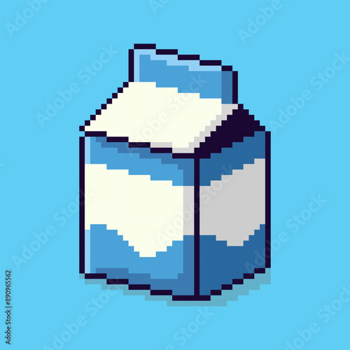 Pixel art box milk game asset design