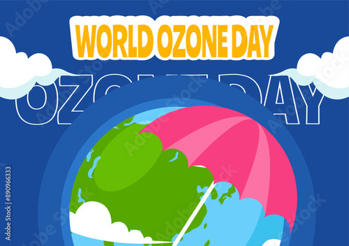 Ozone Day Social Media Background Flat Cartoon Hand Drawn Templates Illustration