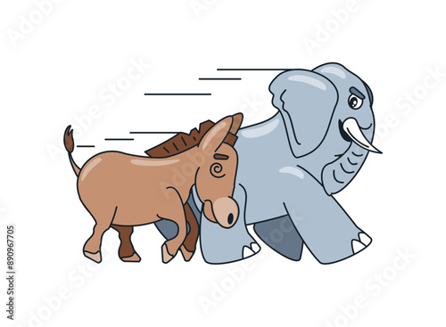 democrat and republican mascot in competition
