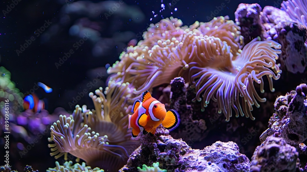 Fototapeta premium Clownfish in a Vibrant Coral Reef