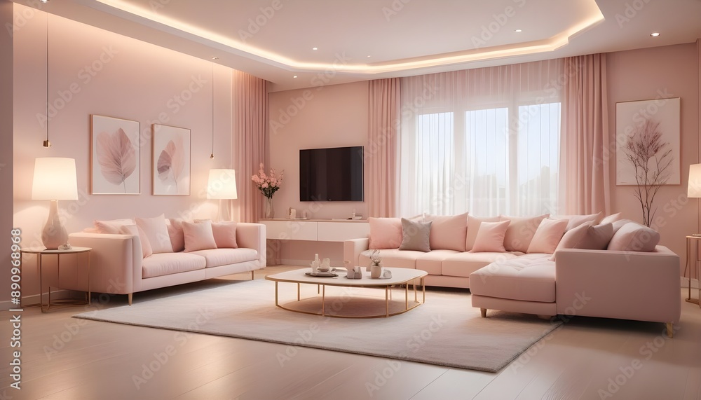 Photo interior modern design room 3d illustration Photo interior modern design room 3d illustration