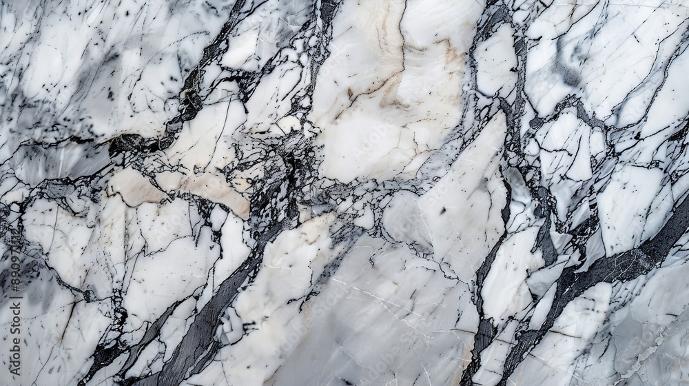 Fototapeta premium Smooth and polished marble texture with intricate veins