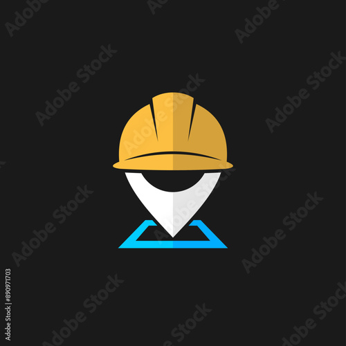 Construction Logo, with map concept
