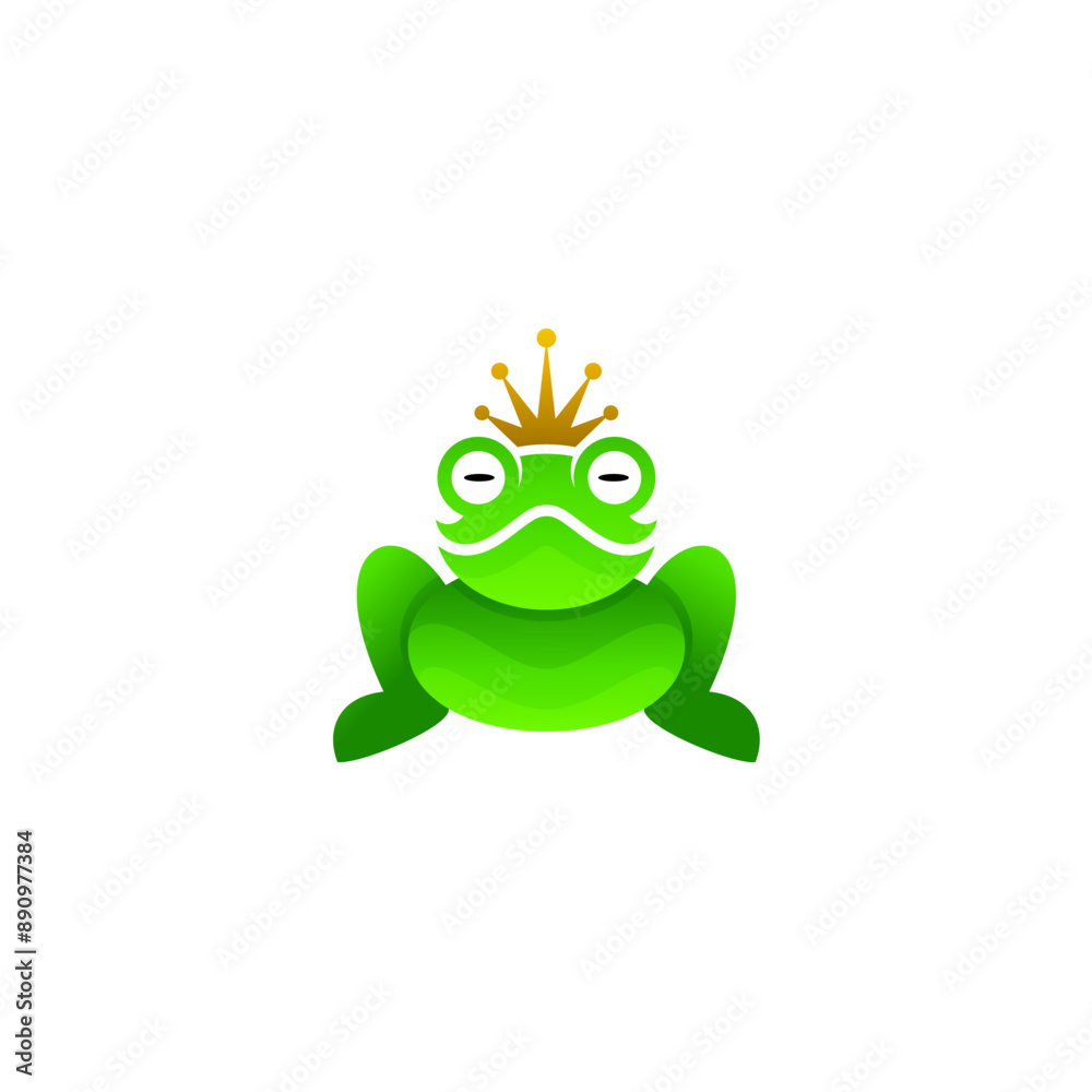 frog king logo, frog prince fairy tale icon, green color frog king logo, frog prince fairy tale icon, green color