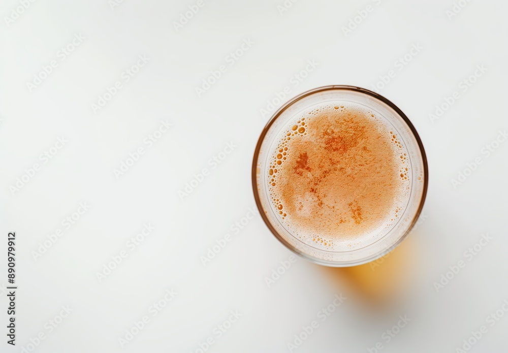 Top View of Beer Glass on White Background Top View of Beer Glass on White Background