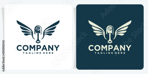 collection of logo designs for piston engines