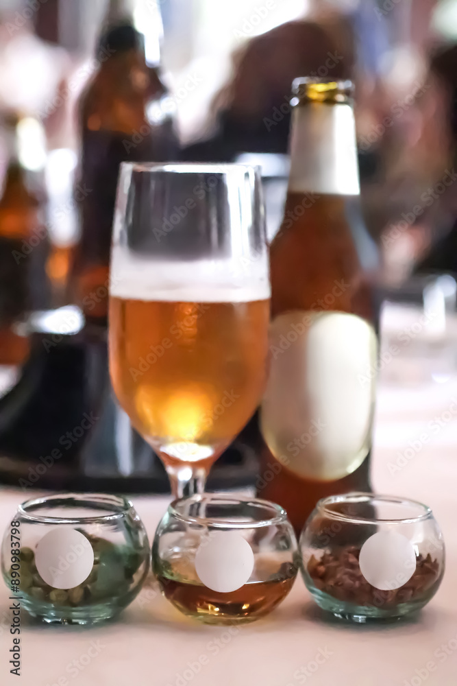 Fototapeta premium Beer Sampling with brewing Ingredients