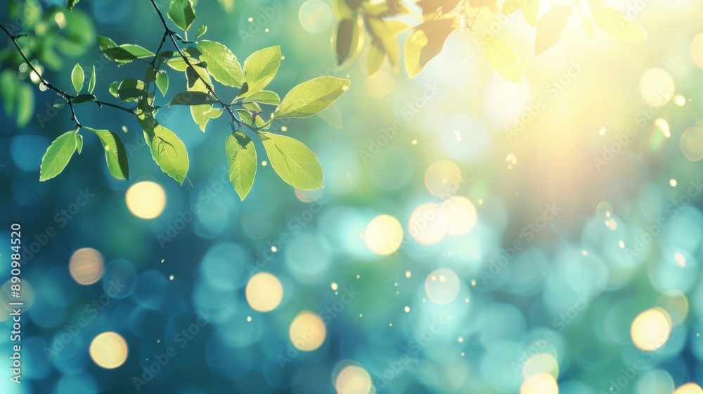 Spring sun shining through fresh green leaves Spring sun shining through fresh green leaves