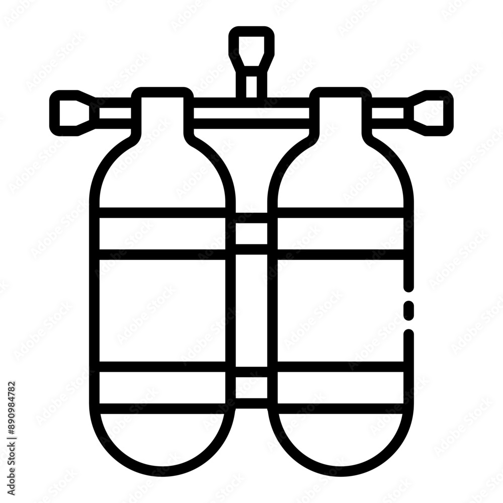 Scuba oxygen tank icon for diving and underwater themes