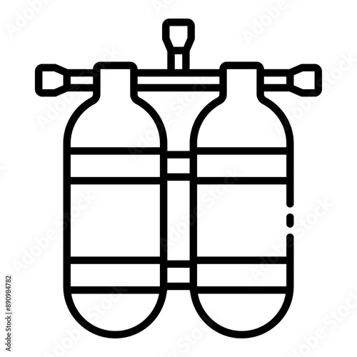 Scuba oxygen tank icon for diving and underwater themes