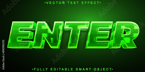 Green Enter Vector Fully Editable Smart Object Text Effect