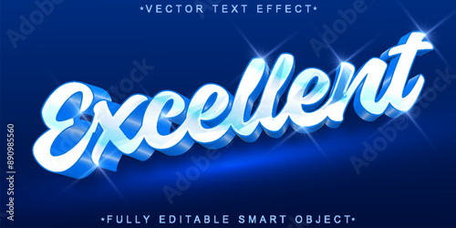 Excellent Rich Blue Vector Fully Editable Smart Object Text Effect photo