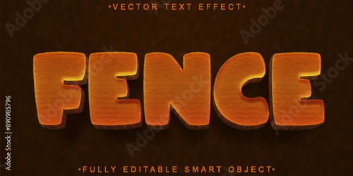 Fence Brown Soil Farm Vector Fully Editable Smart Object Text Effect