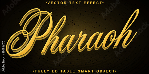 Shiny Golden Pharaoh Vector Fully Editable Smart Object Text Effect