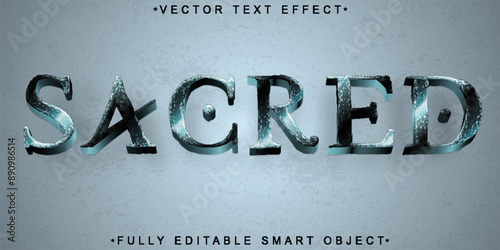 Dark Golden Sacred Vector Fully Editable Smart Object Text Effect