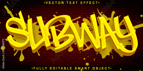 Colorful Graffiti Subway Vector Fully Editable Smart Object Text Effect