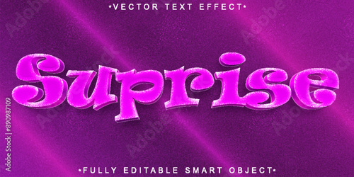 Cartoon Purple Suprise Vector Fully Editable Smart Object Text Effect