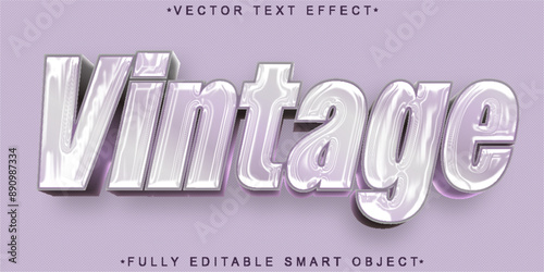 Vintage Pink Vector Fully Editable Smart Object Text Effect
