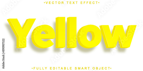 Cartoon Yellow Vector Fully Editable Smart Object Text Effect