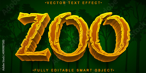 Cartoon Zoo Vector Fully Editable Smart Object Text Effect