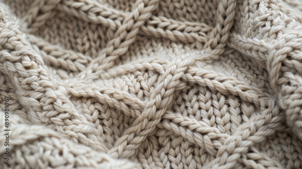 Repeating diamond pattern knitted in a cozy sweater Repeating diamond pattern knitted in a cozy sweater