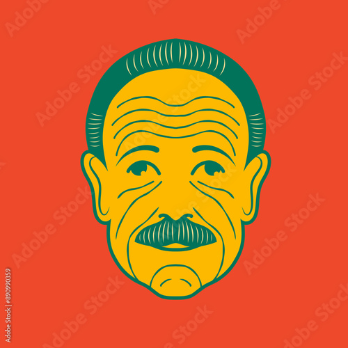Old man face avatar illustration graphic design 20