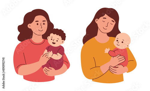 Mother Hugging Her Baby. Parents Concept.