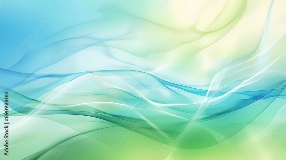 Abstract pastel waves of blue, green, and yellow create a soothing and ethereal background. Abstract pastel waves of blue, green, and yellow create a soothing and ethereal background.