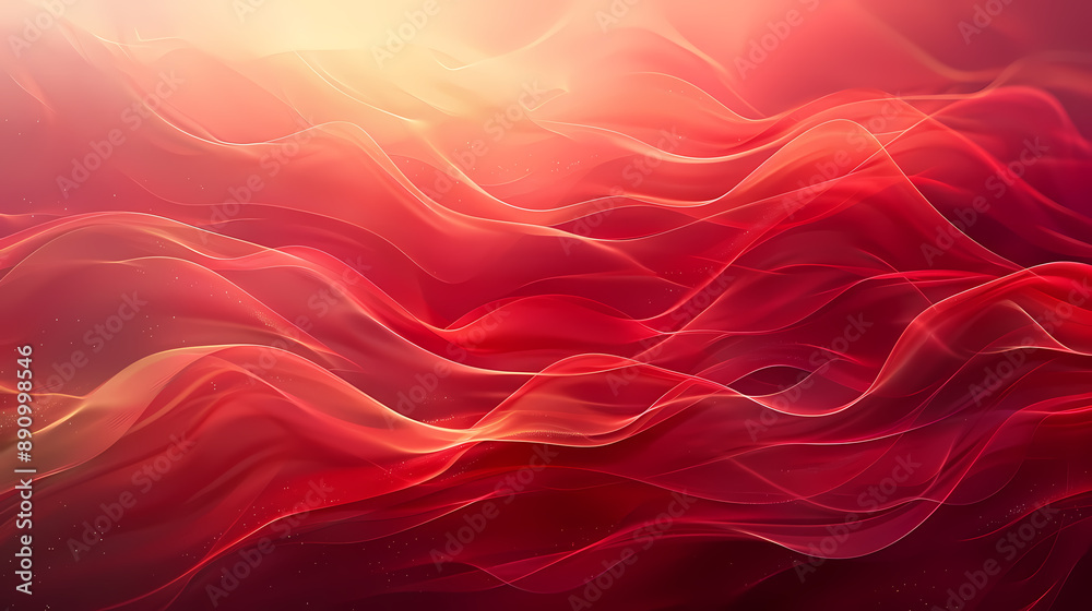 Abstract red and gold waves with soft, flowing curves and a glowing light effect, creating an ethereal ambiance. Abstract red and gold waves with soft, flowing curves and a glowing light effect, creating an ethereal ambiance.
