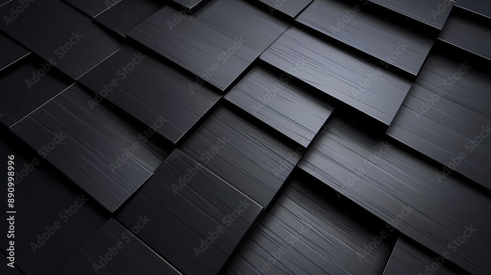 Abstract black geometric pattern with overlapping rectangular shapes creating a textured surface. Abstract black geometric pattern with overlapping rectangular shapes creating a textured surface.