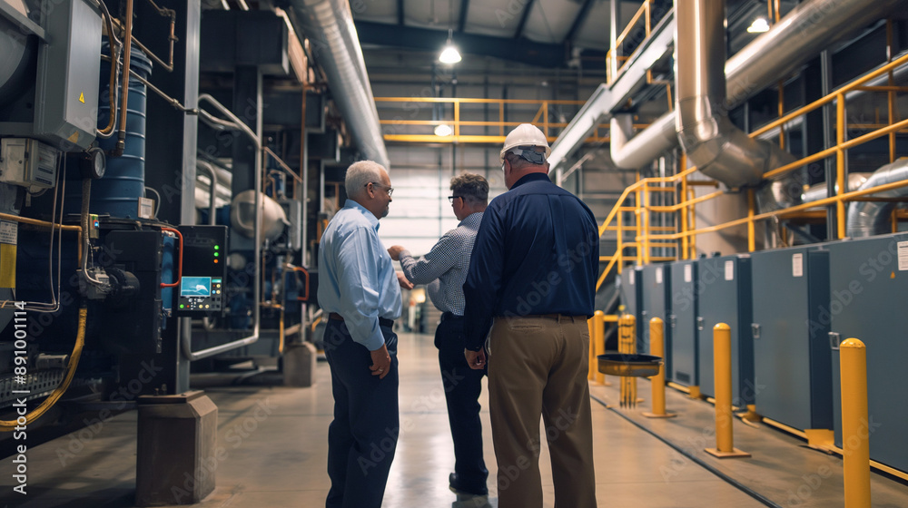 custom made wallpaper toronto digitalteam meeting in a chiller plant discussing system optimization strategies