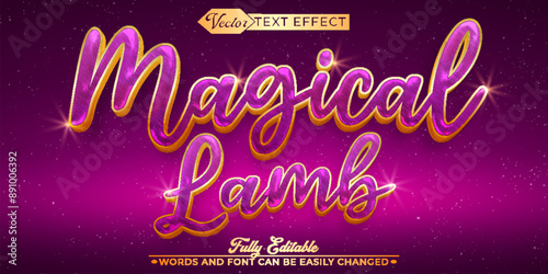 Purple  Magical Aladdin Vector Editable Text Effect Template
