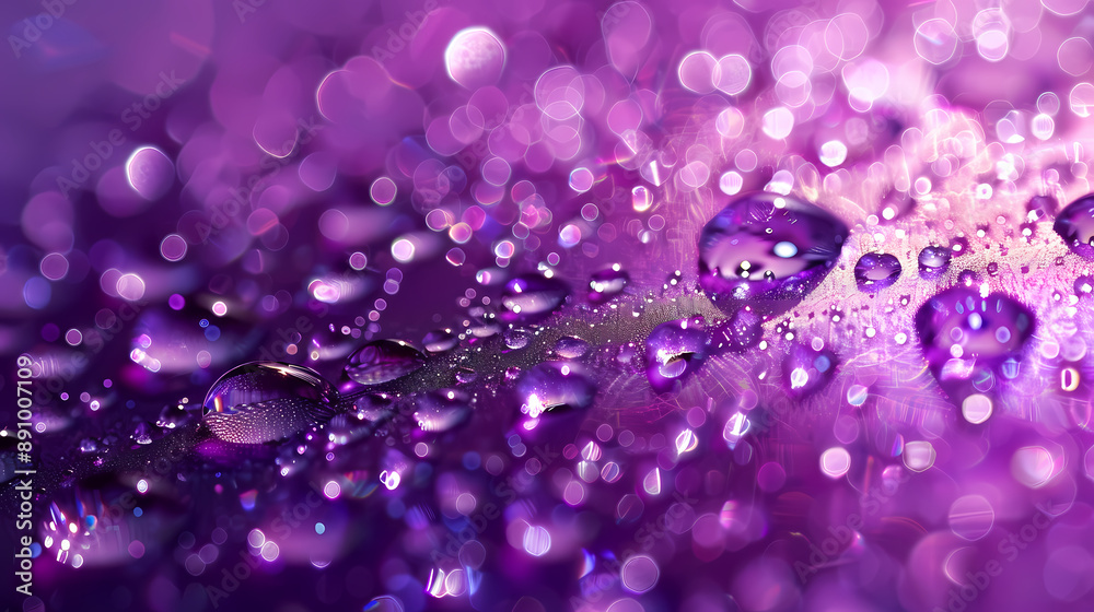 Close-up of water drops on purple surface Close-up of water drops on purple surface