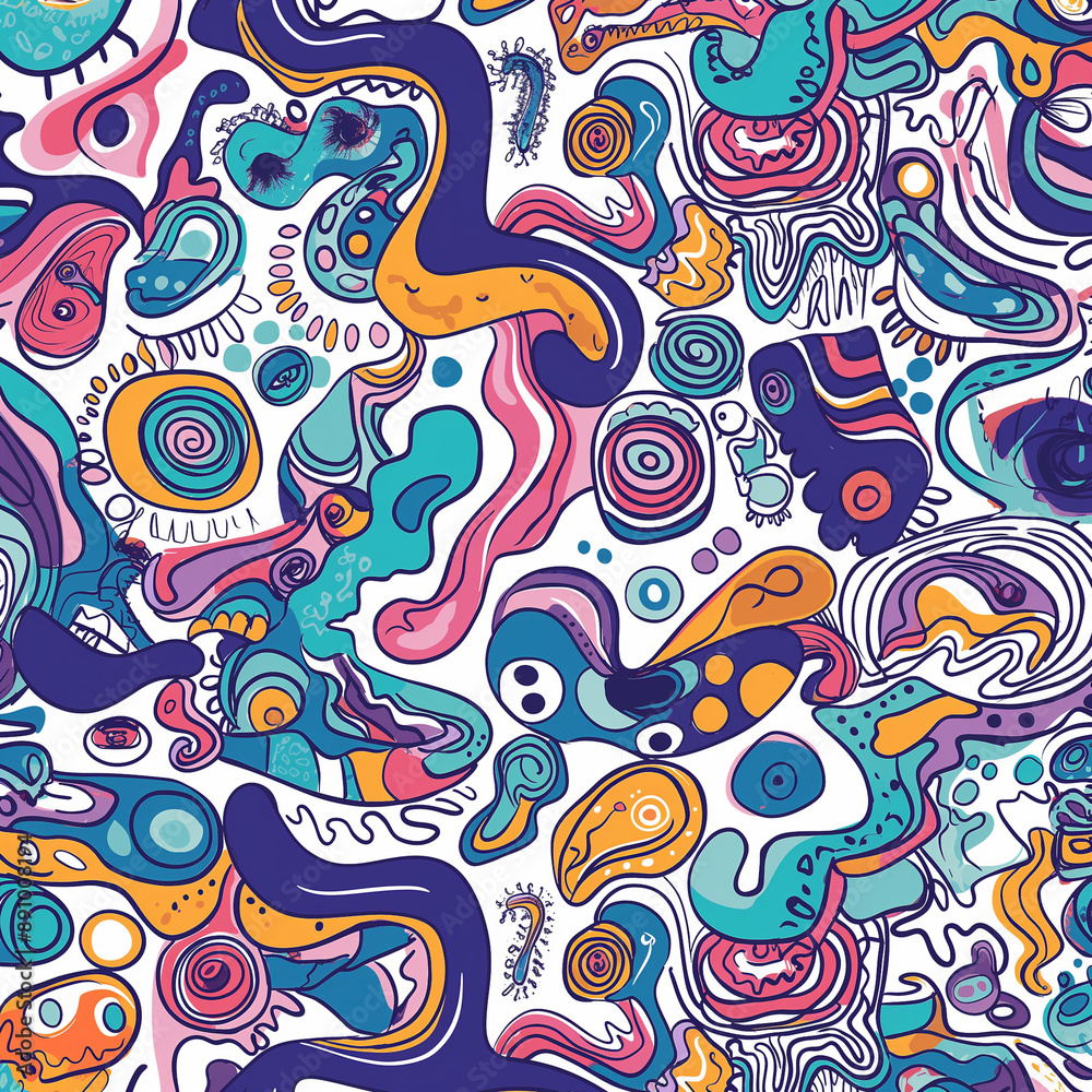 Doodle away seamless pattern collection Digital download Doodle away seamless pattern collection Digital download