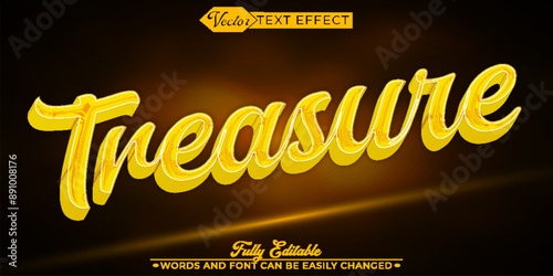 Cartoon Orange Treasure Vector Editable Text Effect Template