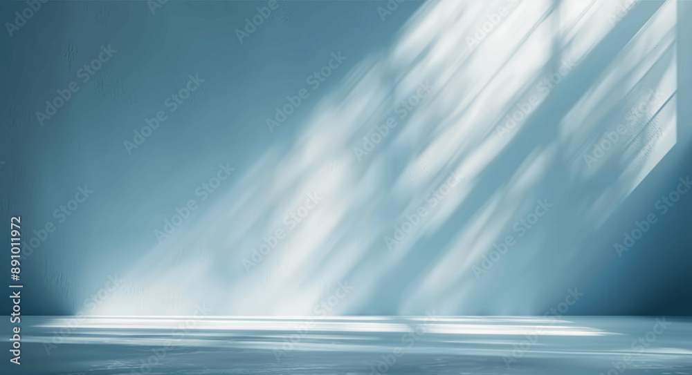 Minimal Abstract Blue Background with Sunlight and Shadows for Product Presentation Minimal Abstract Blue Background with Sunlight and Shadows for Product Presentation