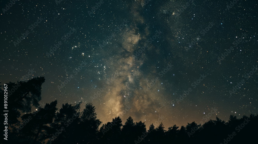 Starry night sky with a visible Milky Way Starry night sky with a visible Milky Way