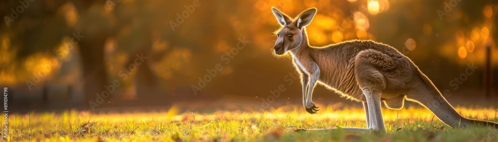 Kangaroo hopping through a sunlit field, Animal Zoo Summer, Dynamic and Vibrant Kangaroo hopping through a sunlit field, Animal Zoo Summer, Dynamic and Vibrant