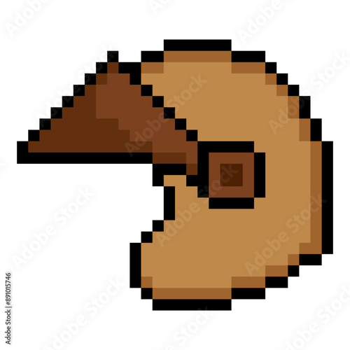 Retro motorcycle helmet in 8 bit pixel art style