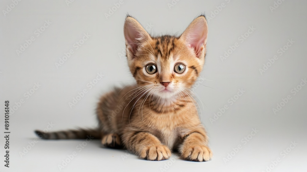 A cute Manx kitten with no tail, digital illustration, unique and adorable, isolated on white background A cute Manx kitten with no tail, digital illustration, unique and adorable, isolated on white background