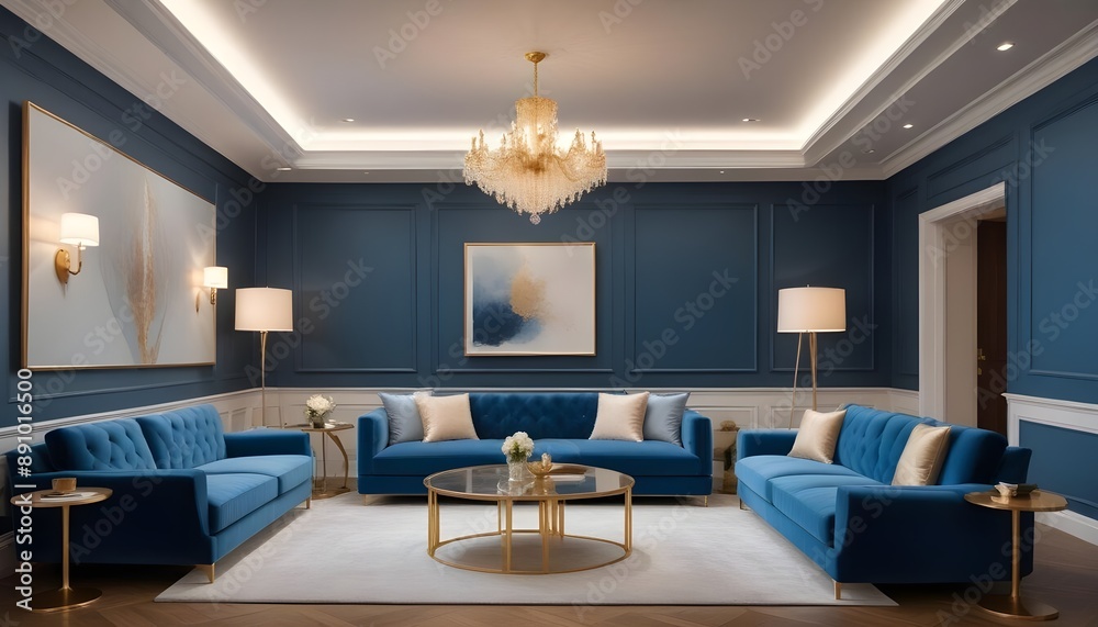 Fototapeta premium Photo interior modern design room 3d illustration