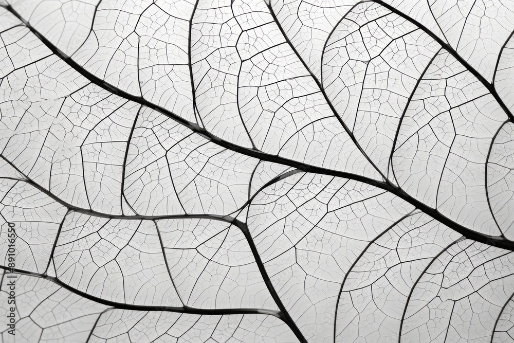 Obraz premium Infinite Overlaps Meditative Leaf Patterns in Black and White.jpeg