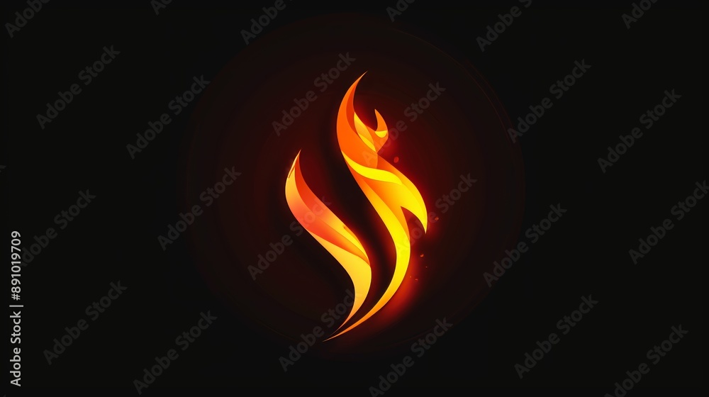 Flaming Design Emblem Representing Fire and Heat Flaming Design Emblem Representing Fire and Heat