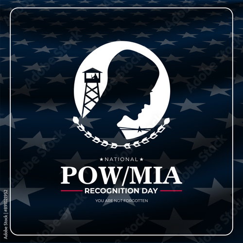 National POW MIA Recognition Day Background Vector Illustration