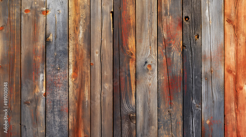 Weathered wood planks and boards, textured background or wallpaper, copy space