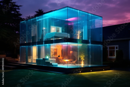 Flowing Illumination Glass Glow in Contemporary Residence.jpeg